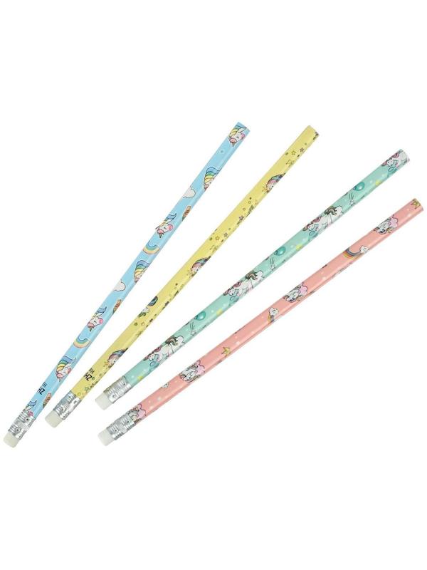 Карандаш чернографитный с ластиком 