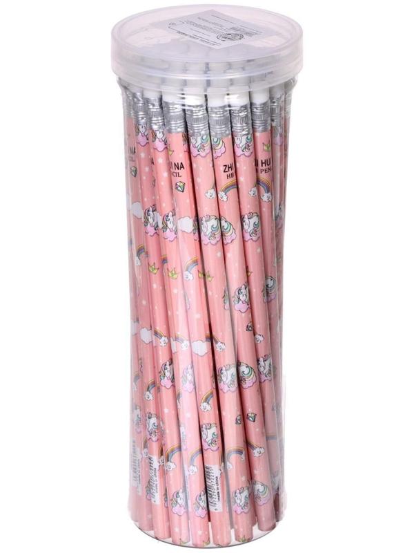 Карандаш чернографитный с ластиком 