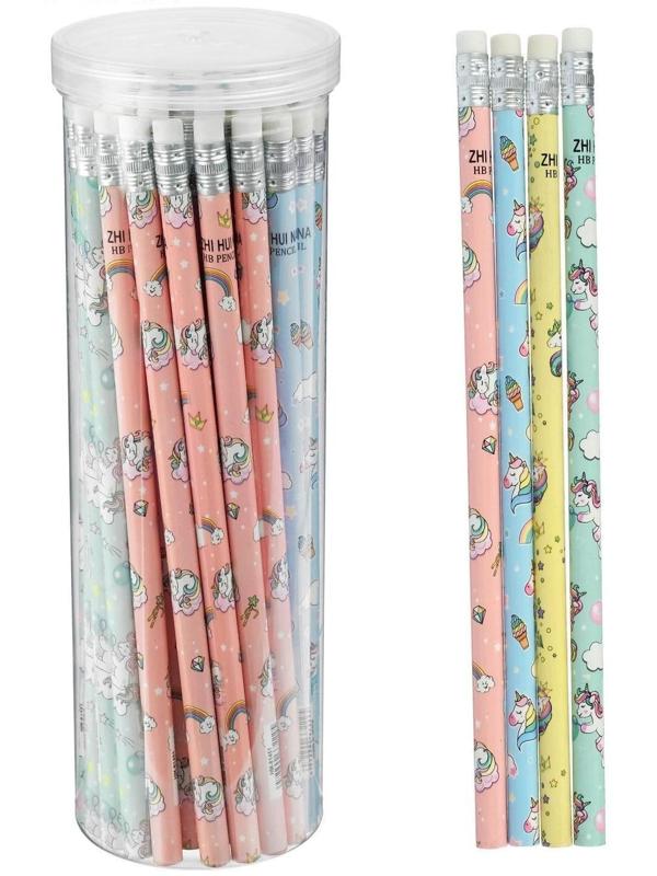 Карандаш чернографитный с ластиком 