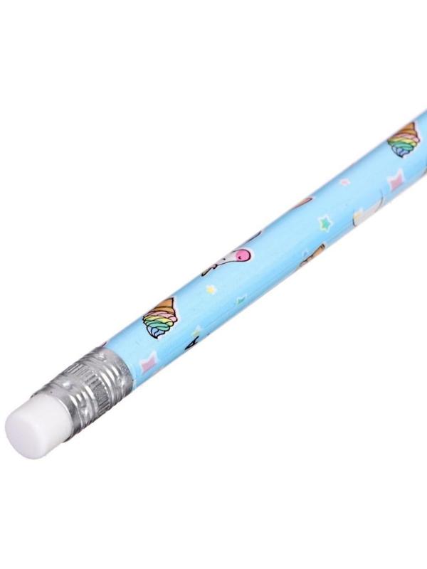 Карандаш чернографитный с ластиком 