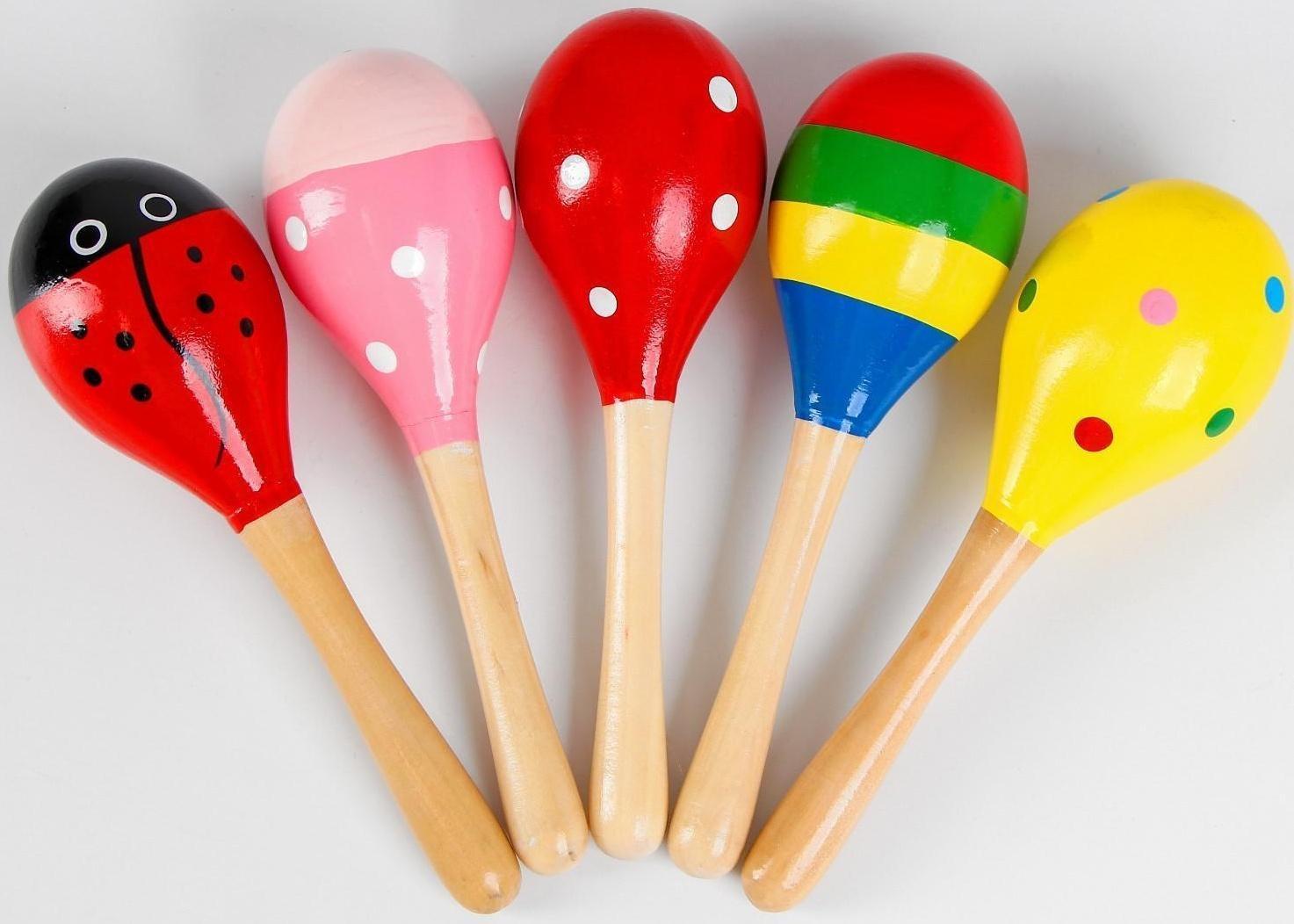 Деревянная игрушка «Маракас»,в ассорт., 19 см, МИКС