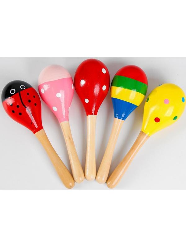 Деревянная игрушка «Маракас»,в ассорт., 19 см, МИКС