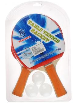 Набор для настольного тенниса, 2 ракетки, 3 шарика