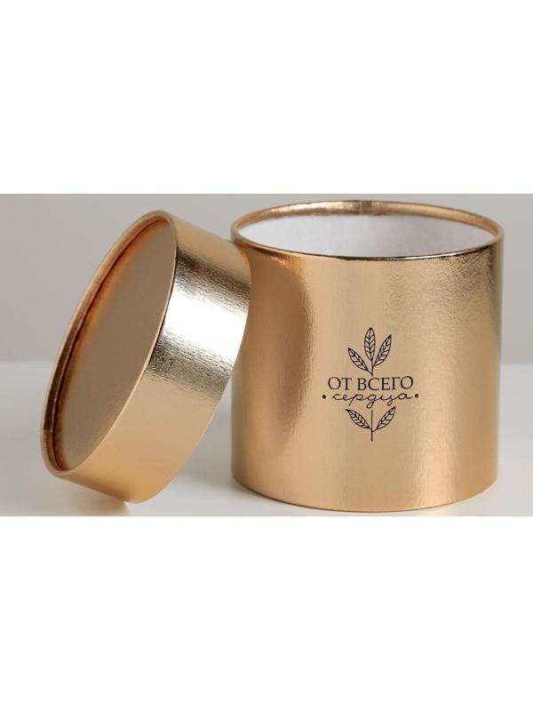 Шляпная коробка «От всего сердца», золотая, 12 х 12 см