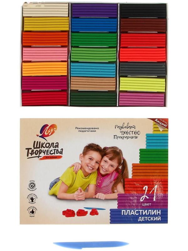 Пластилин 21 цвет 420 г 