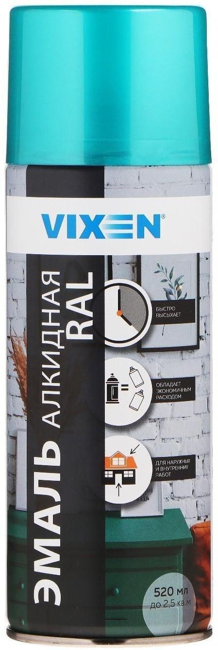 Эмаль универсальная VIXEN алкидная, красная (RAL 3020), аэрозоль, 520 мл, VX-13020