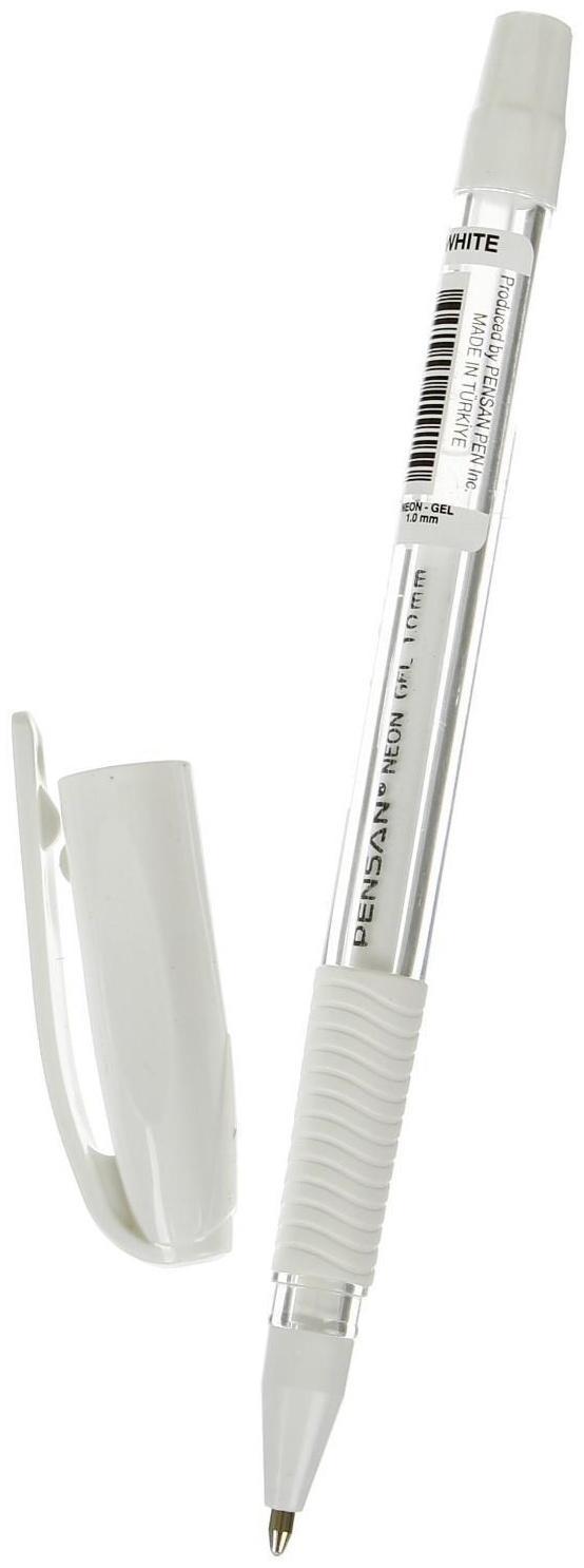 Ручка гелевая Pensan Neon Gel, чернила неоново-белые, узел 1 мм, линия письма 0,5 мм