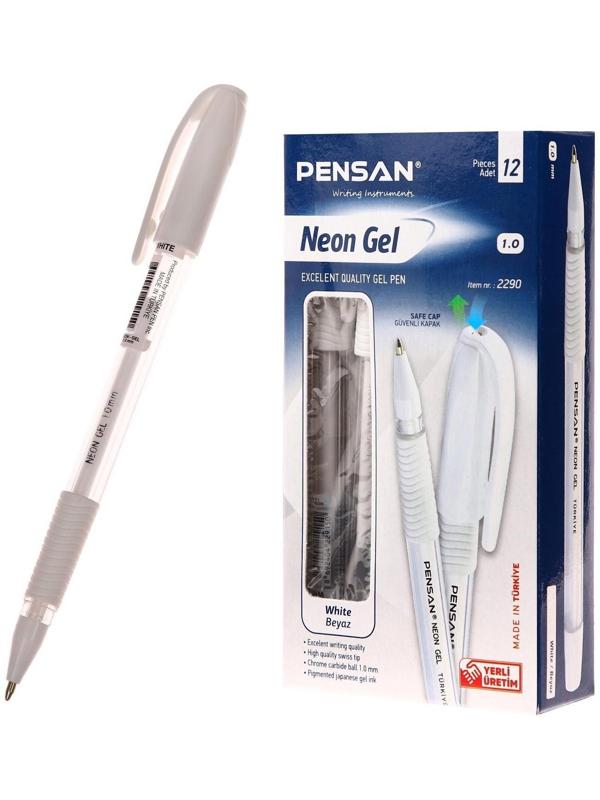 Ручка гелевая Pensan Neon Gel, чернила неоново-белые, узел 1 мм, линия письма 0,5 мм