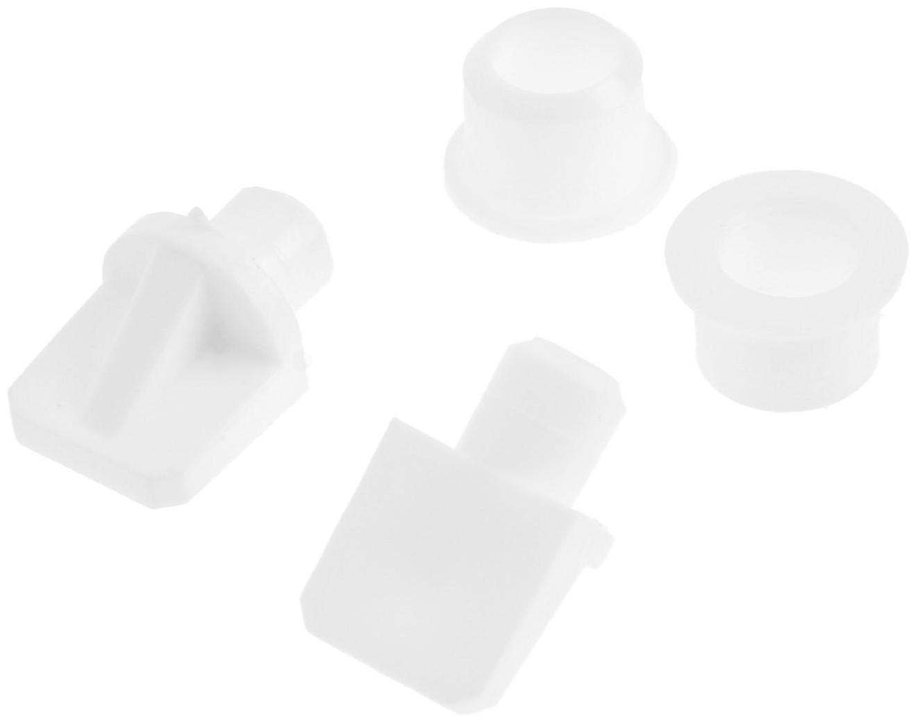 Полкодержатель лопаточка d=7 мм, пластмассовый с втулкой, белый, 16 шт.