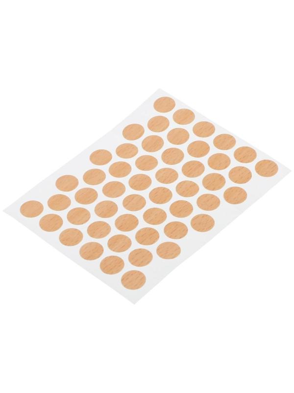 Заглушки самоклейки 14 мм, цвет бук, 50 шт.