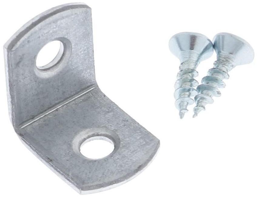 Уголки мебельные 15x15x12x1, 2 с шурупом, цвет белый цин,к 8 шт.