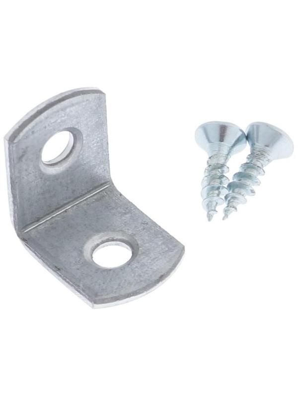 Уголки мебельные 15x15x12x1, 2 с шурупом, цвет белый цин,к 8 шт.