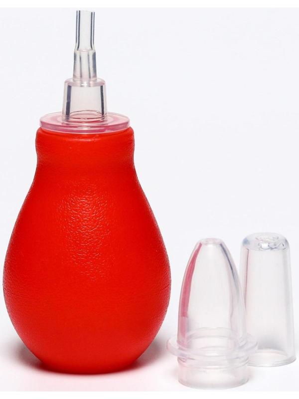 Аспиратор назальный со сменным носиком, цвет красный