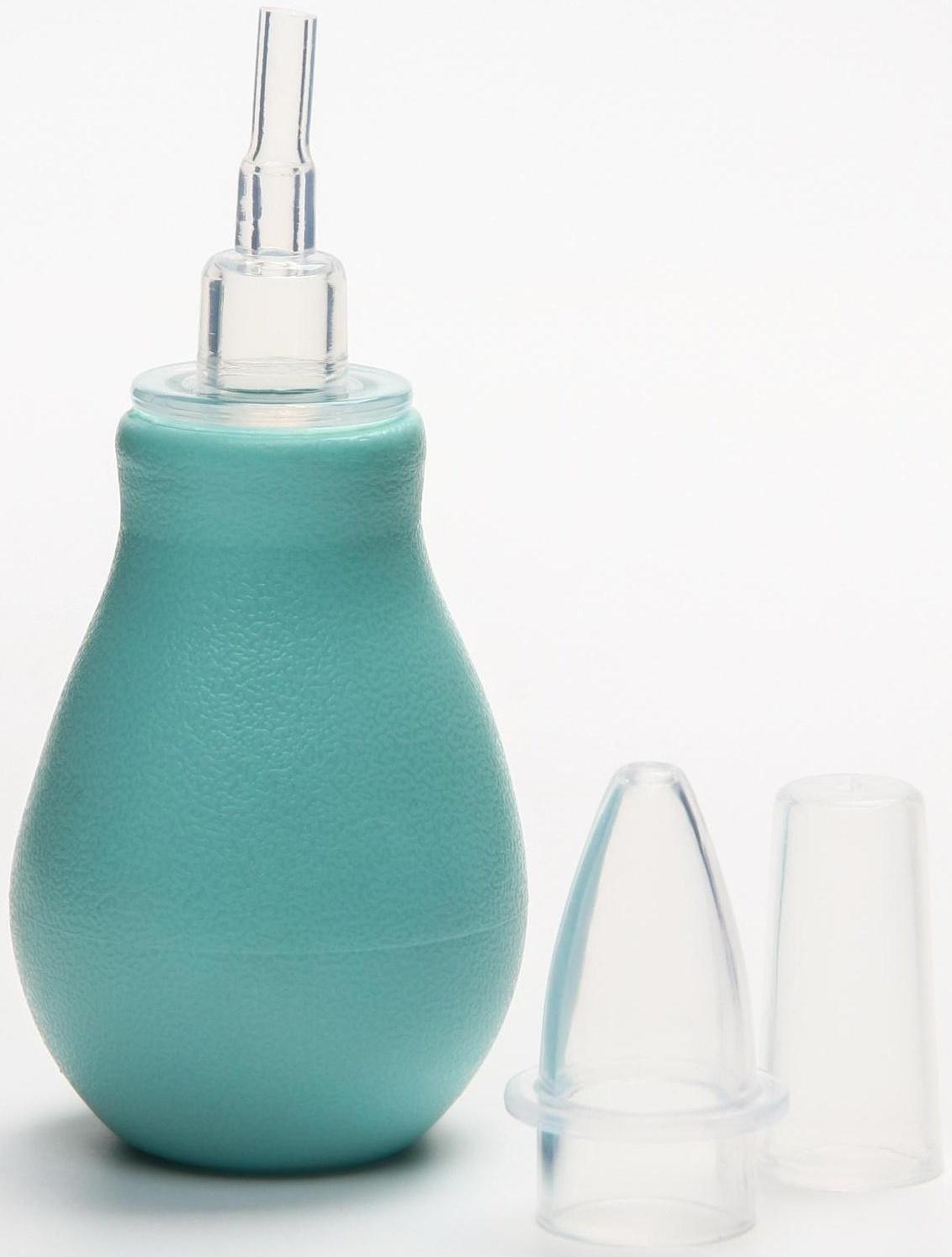 Аспиратор назальный со сменным носиком, цвет голубой