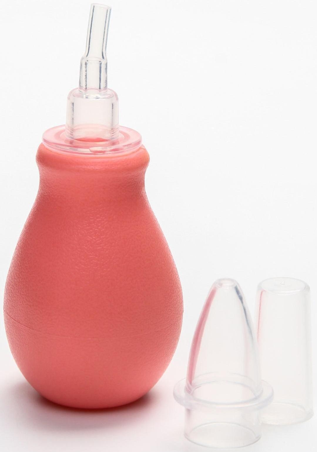 Аспиратор назальный со сменным носиком, цвет розовый