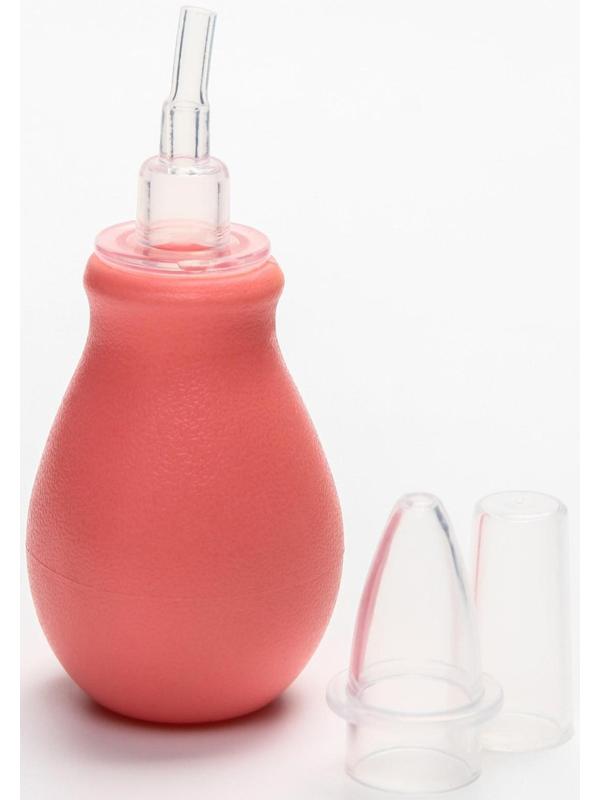 Аспиратор назальный со сменным носиком, цвет розовый