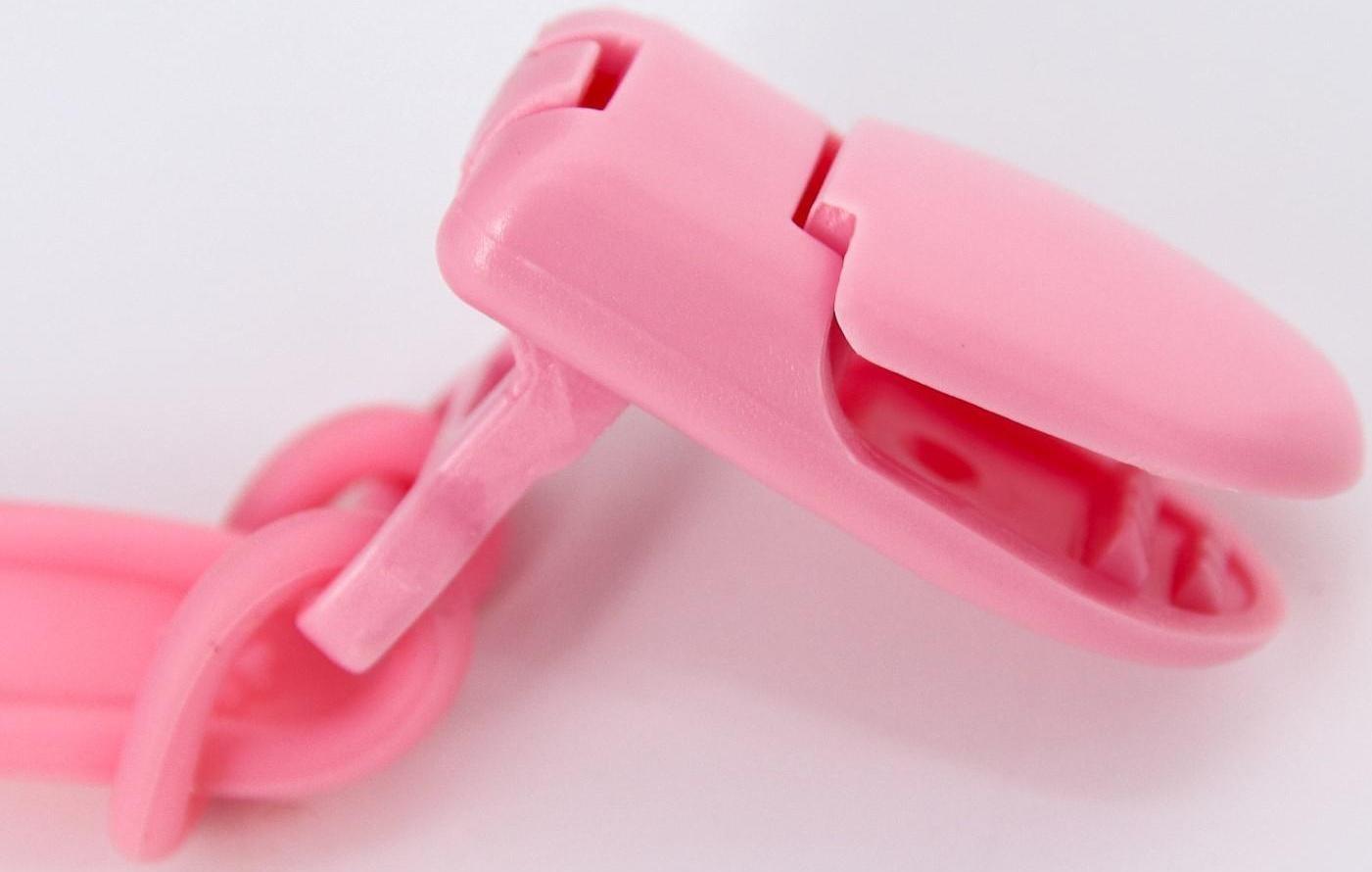 Держатель для соски - пустышки, силиконовый, цвет розовый