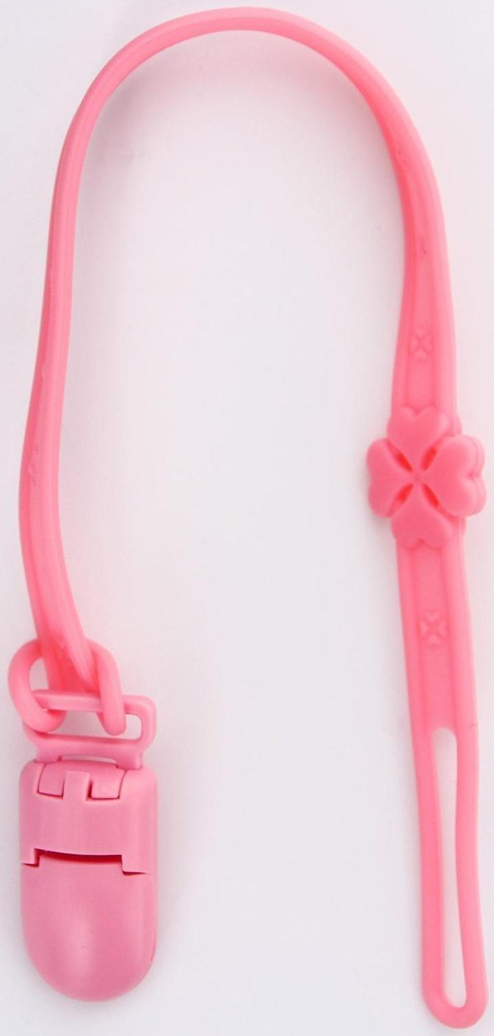 Держатель для соски - пустышки, силиконовый, цвет розовый