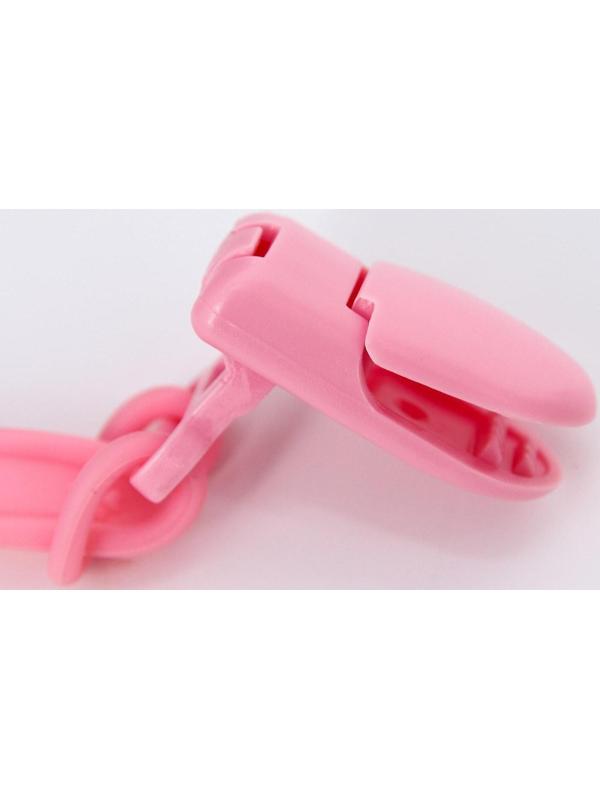 Держатель для соски - пустышки, силиконовый, цвет розовый