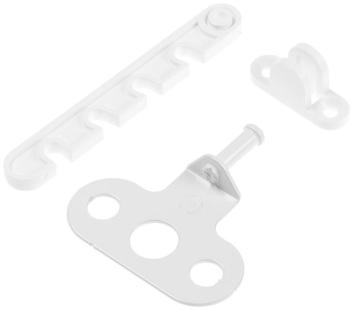 Ограничитель открывания окна ТУНДРА, пластиковый, L=105 мм, белый, 1 шт.