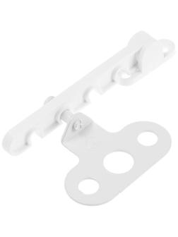 Ограничитель открывания окна ТУНДРА, пластиковый, L=105 мм, белый, 1 шт.