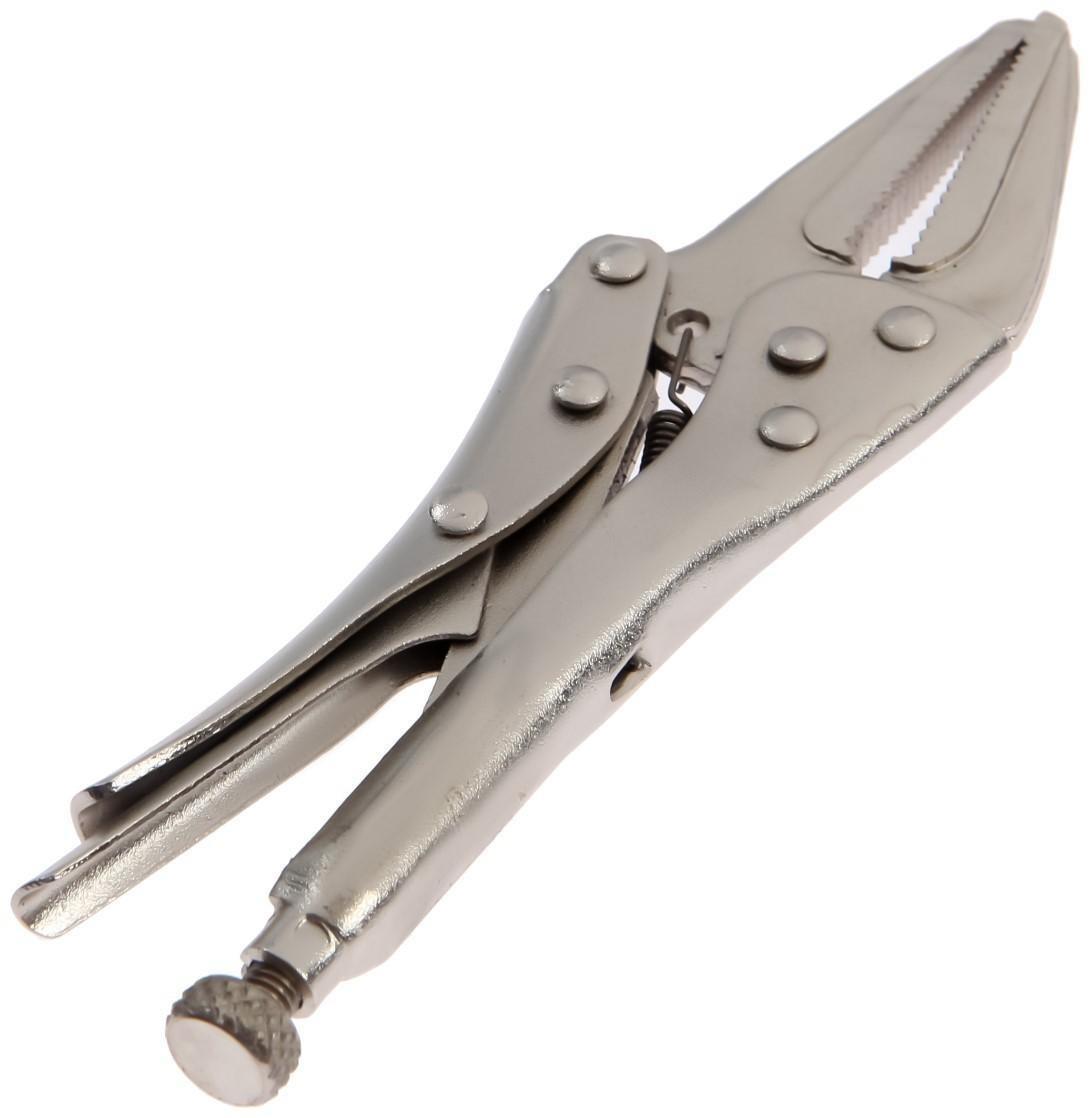 Зажим ручной ТУНДРА, удлиненный плоский захват, с фиксатором, 160 мм