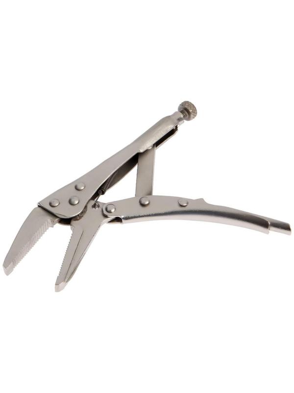 Зажим ручной ТУНДРА, удлиненный плоский захват, с фиксатором, 160 мм