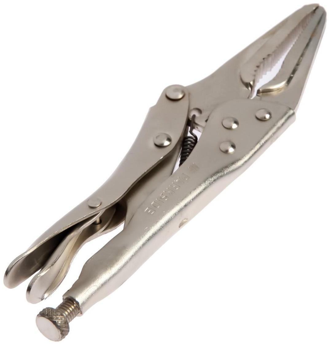 Зажим ручной ТУНДРА, удлиненный плоский захват, с фиксатором, 225 мм