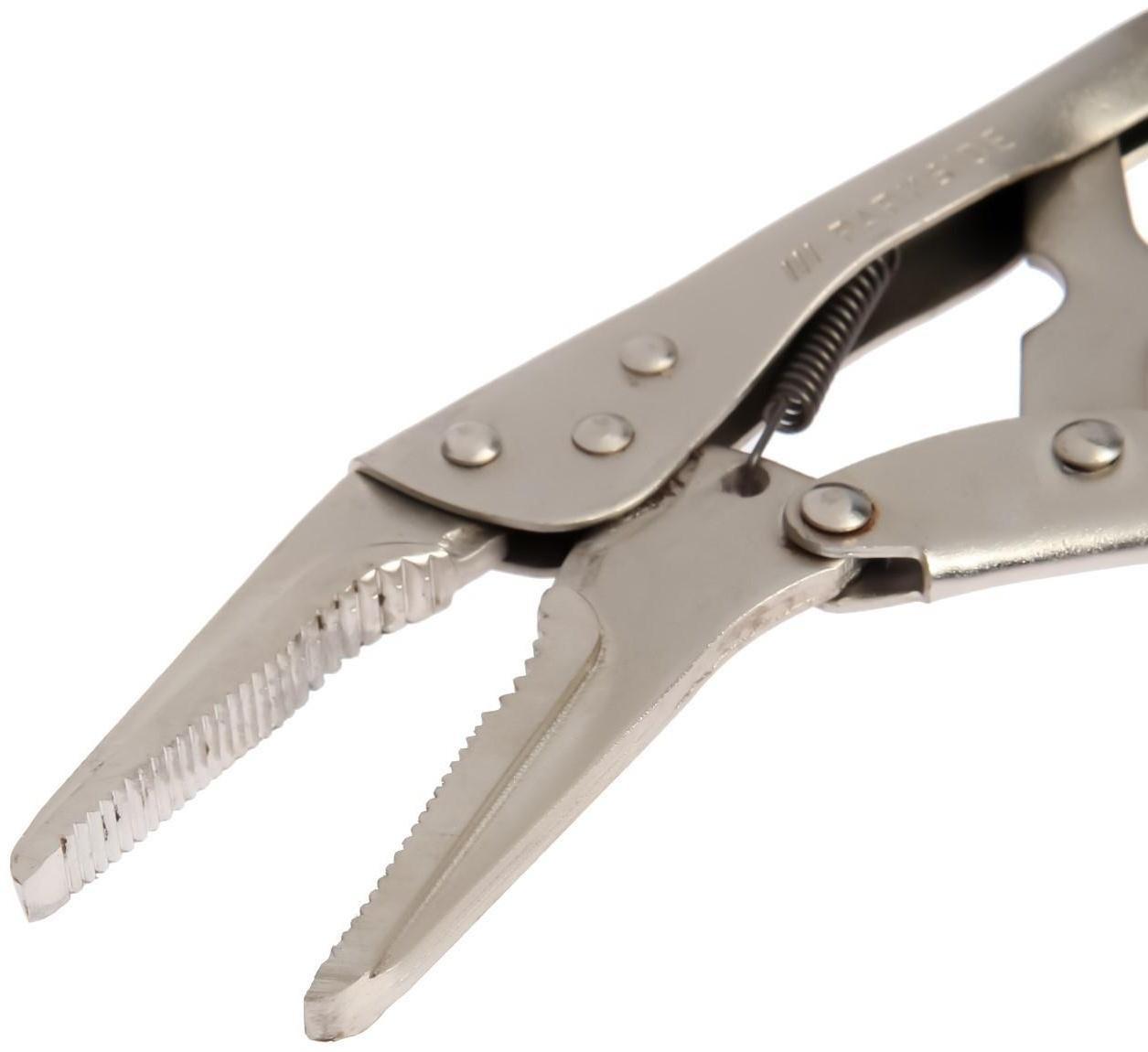 Зажим ручной ТУНДРА, удлиненный плоский захват, с фиксатором, 225 мм