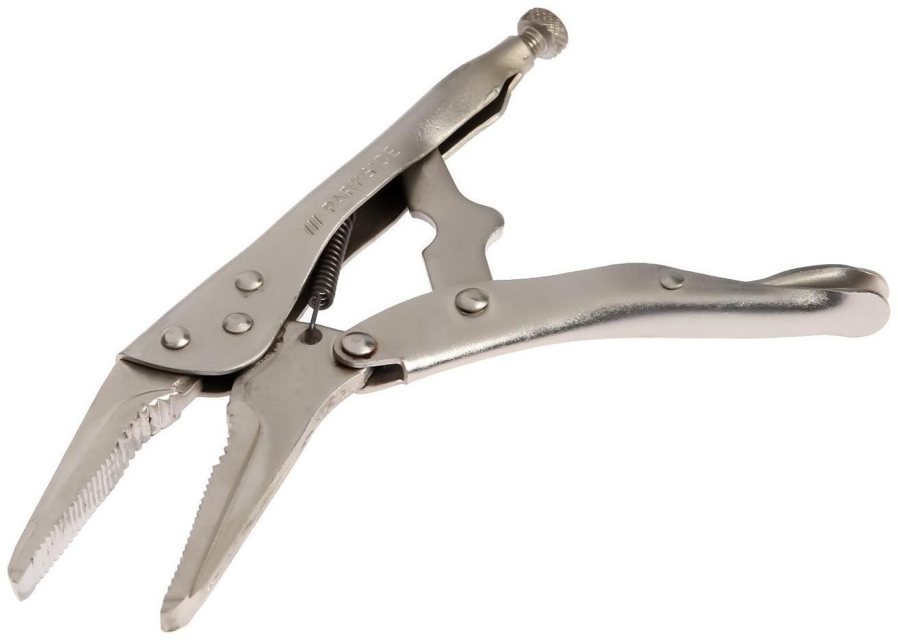 Зажим ручной ТУНДРА, удлиненный плоский захват, с фиксатором, 225 мм