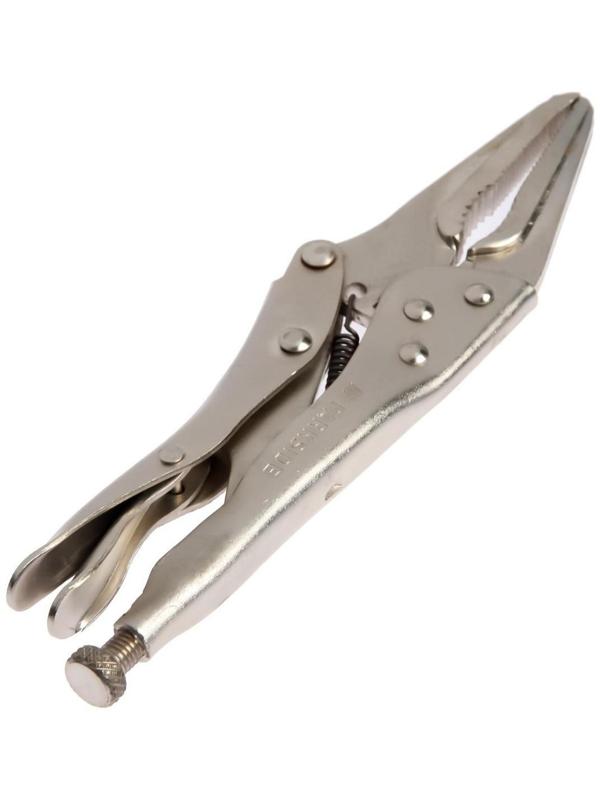 Зажим ручной ТУНДРА, удлиненный плоский захват, с фиксатором, 225 мм