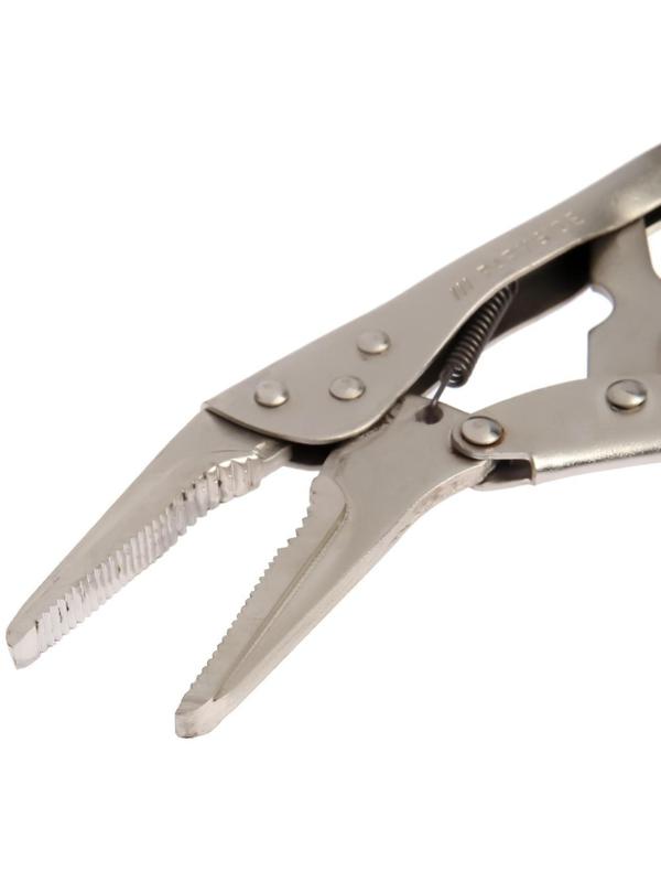 Зажим ручной ТУНДРА, удлиненный плоский захват, с фиксатором, 225 мм