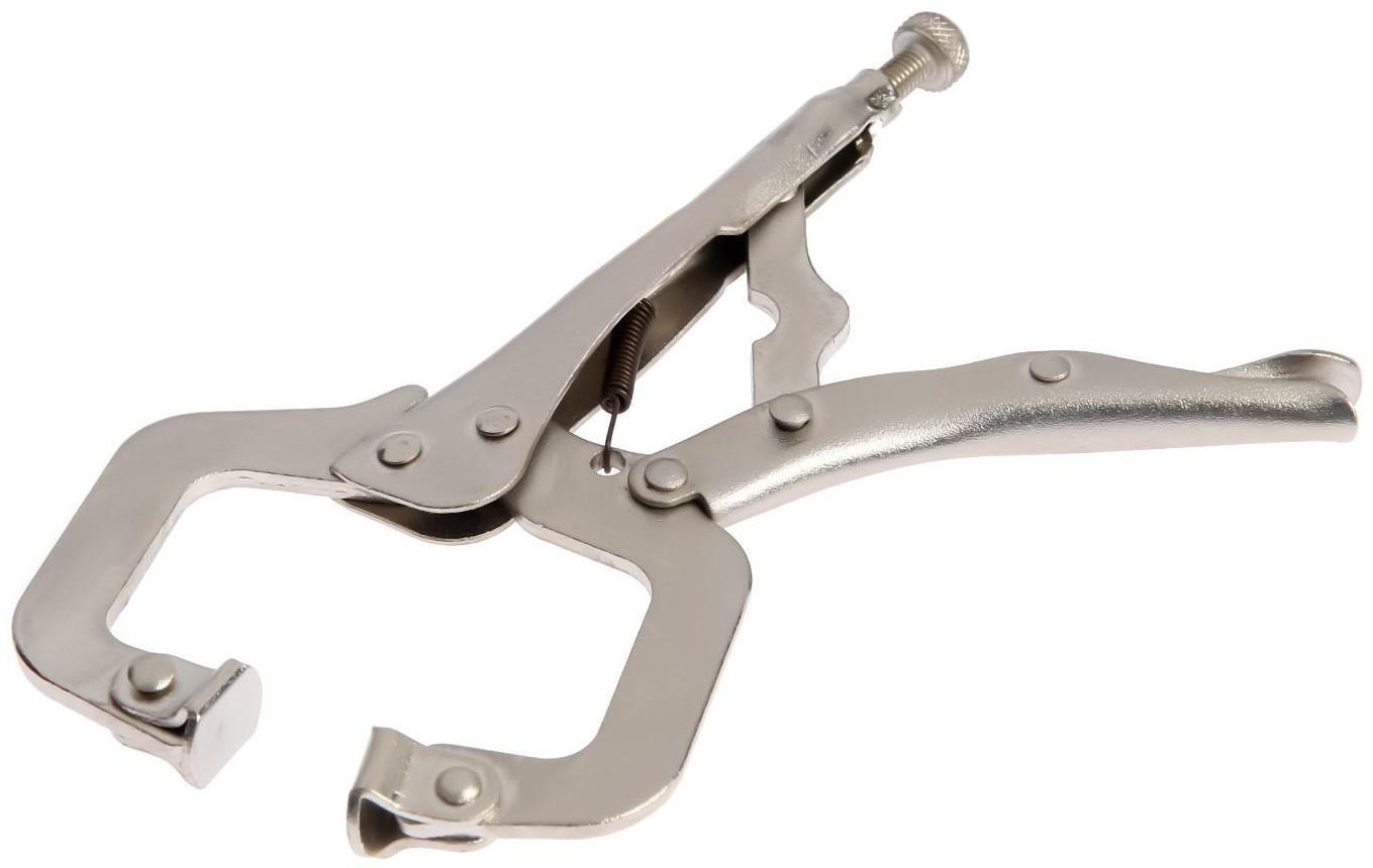 Зажим ручной ТУНДРА, точечный захват, подвижные губки, с фиксатором, 150 мм