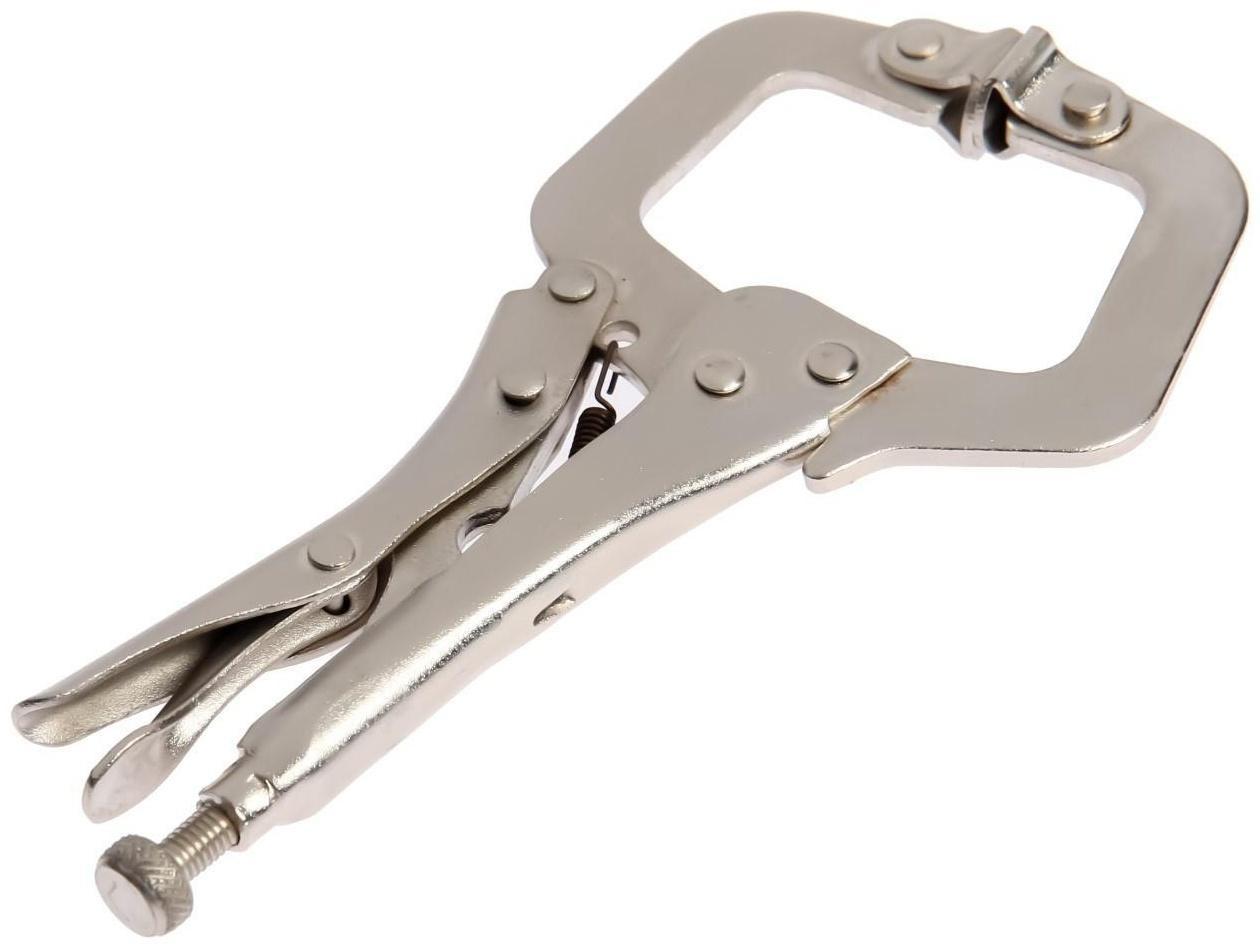 Зажим ручной ТУНДРА, точечный захват, подвижные губки, с фиксатором, 150 мм