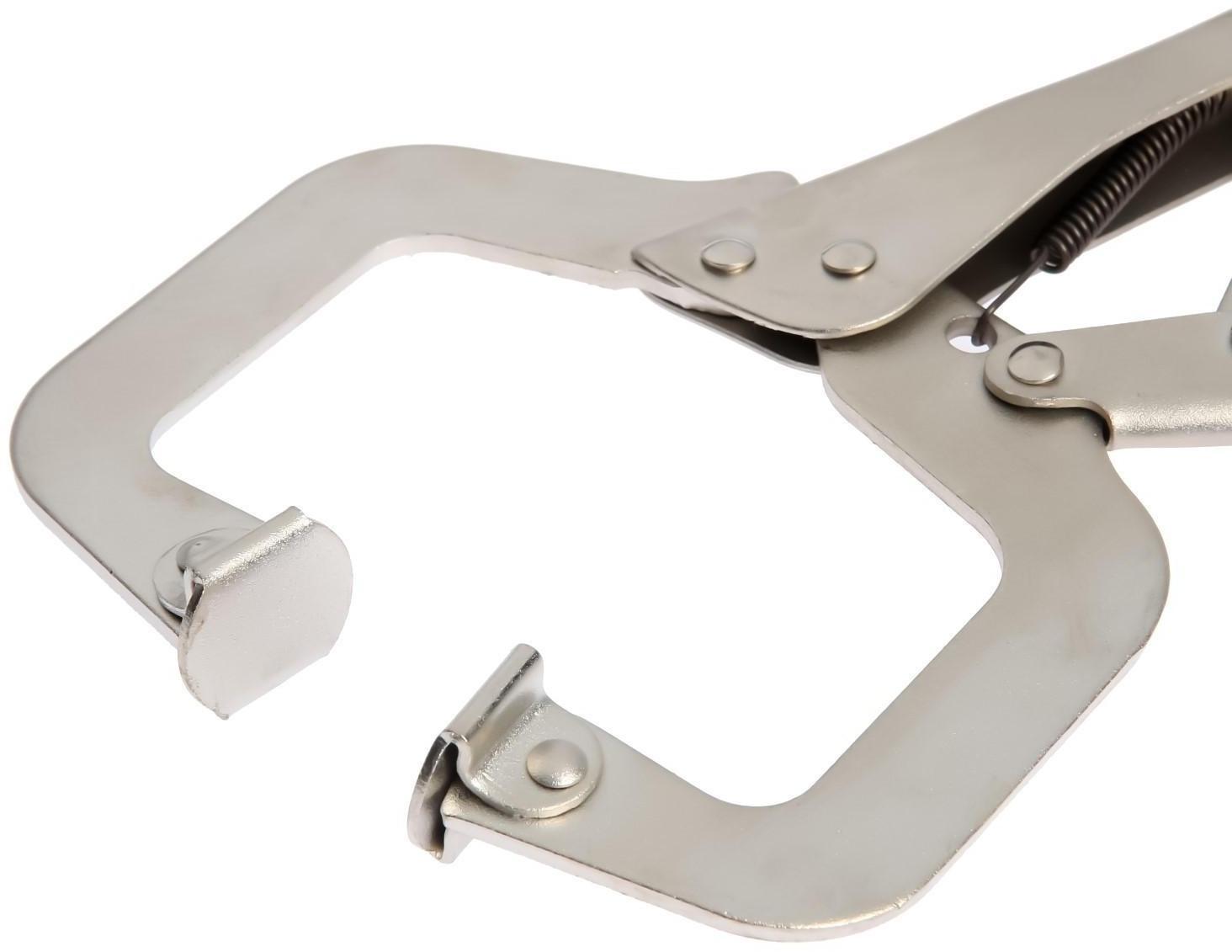 Зажим ручной ТУНДРА, точечный захват, подвижные губки, с фиксатором, 275 мм