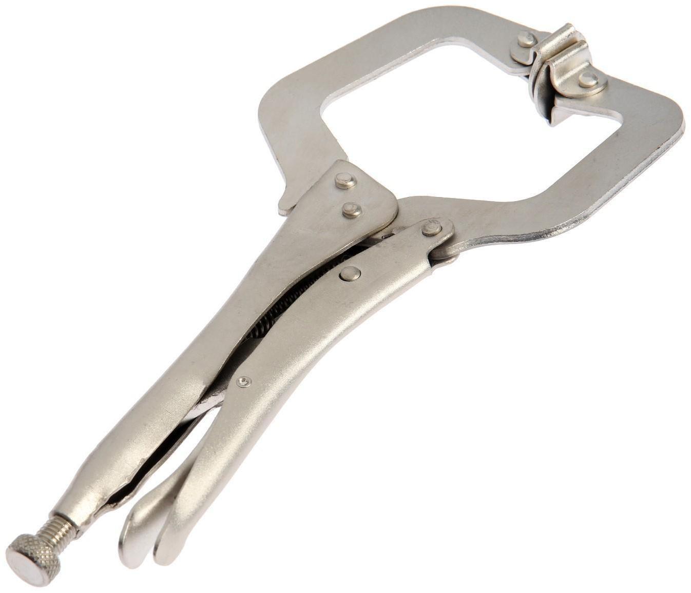 Зажим ручной ТУНДРА, точечный захват, подвижные губки, с фиксатором, 275 мм