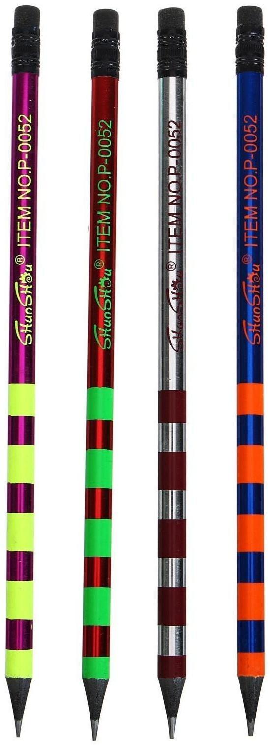 Карандаш чернографитный с ластиком 