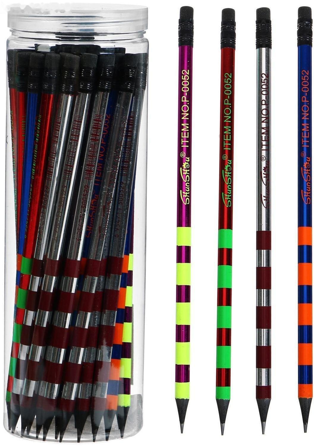 Карандаш чернографитный с ластиком 