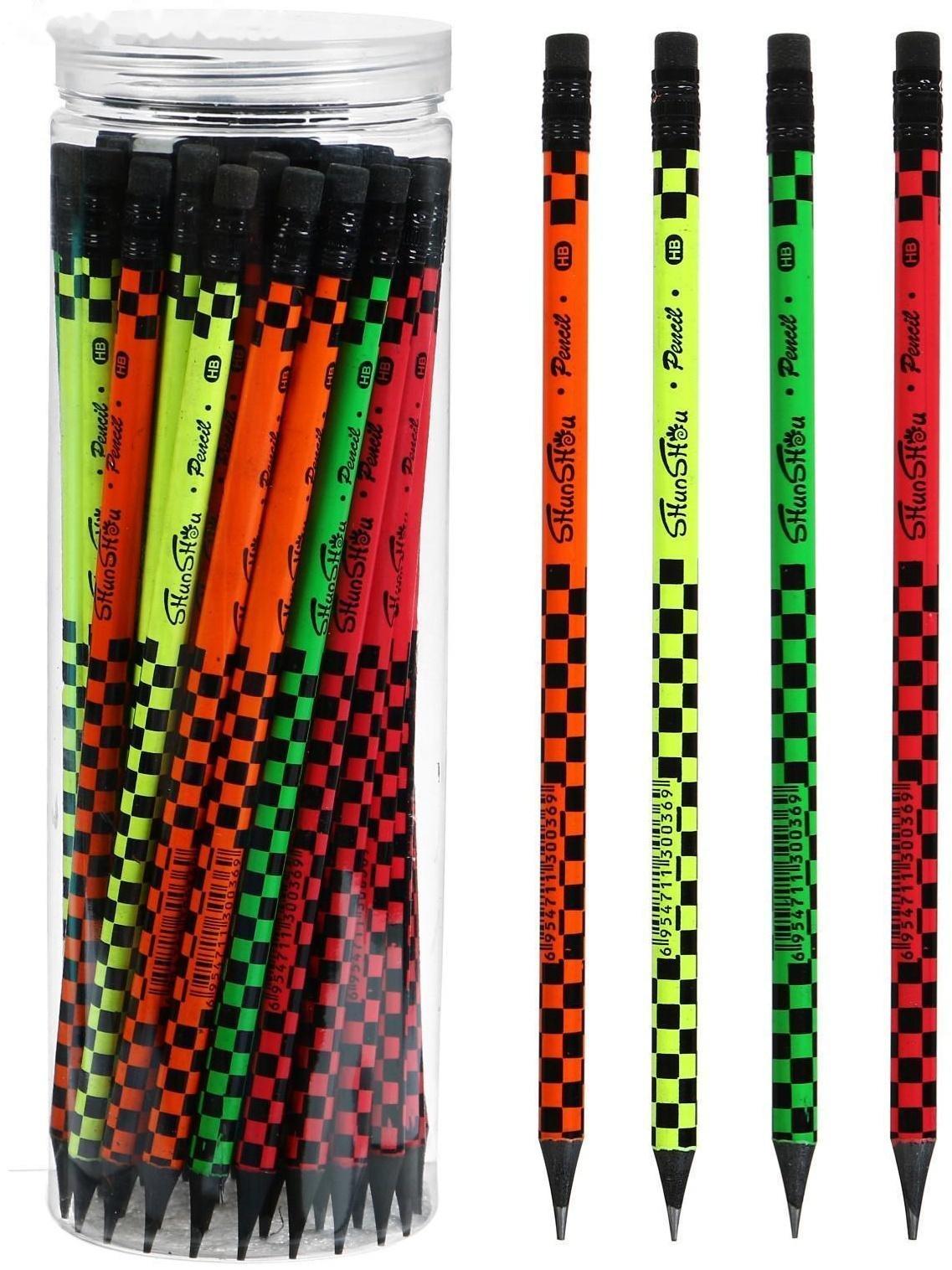 Карандаш чернографитный с ластиком 