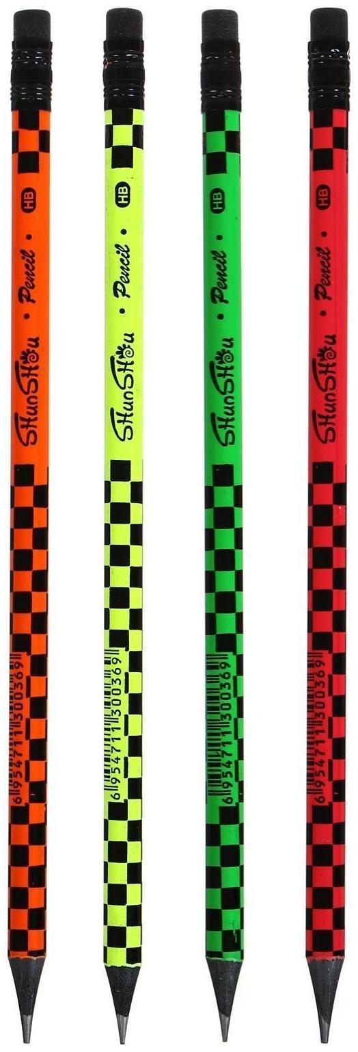 Карандаш чернографитный с ластиком 