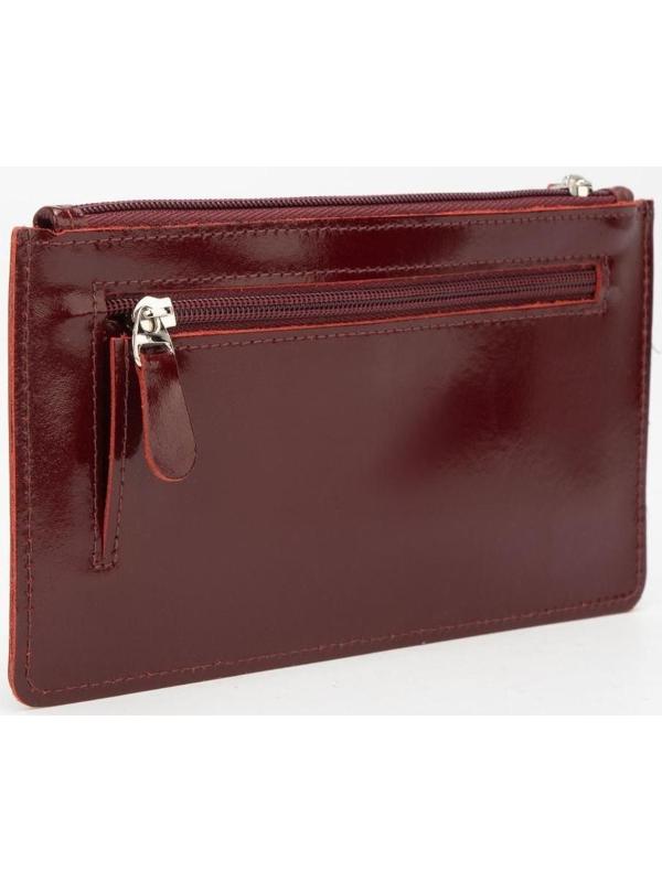 Кошелёк на молнии, с ручкой, цвет бордовый