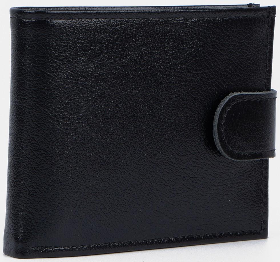 Портмоне на кнопке, для купюр, для карт, для монет, цвет чёрный