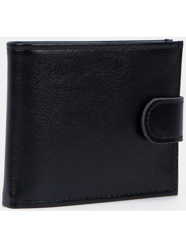 Портмоне на кнопке, для купюр, для карт, для монет, цвет чёрный