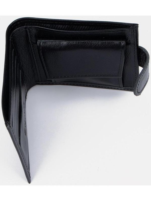 Портмоне на кнопке, для купюр, для карт, для монет, цвет чёрный