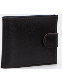 Портмоне на кнопке, для купюр, для карт, для монет, цвет коричневый