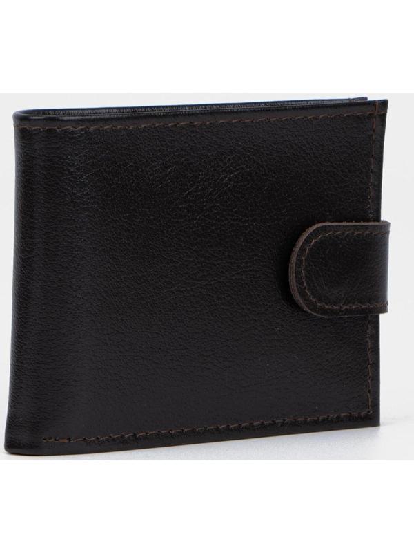 Портмоне на кнопке, для купюр, для карт, для монет, цвет коричневый