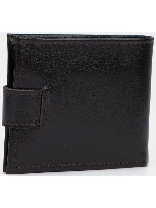 Портмоне на кнопке, для купюр, для карт, для монет, цвет коричневый