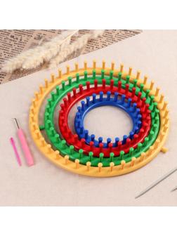 Набор для вязания «Лумы», d = 14/19/24/29 см, игла и крючок в комплекте, цвет разноцветный