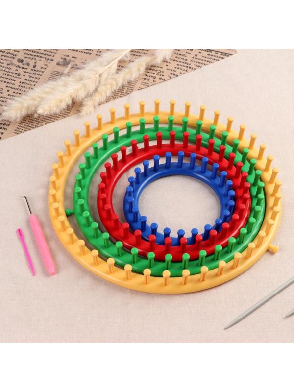 Набор для вязания «Лумы», d = 14/19/24/29 см, игла и крючок в комплекте, цвет разноцветный