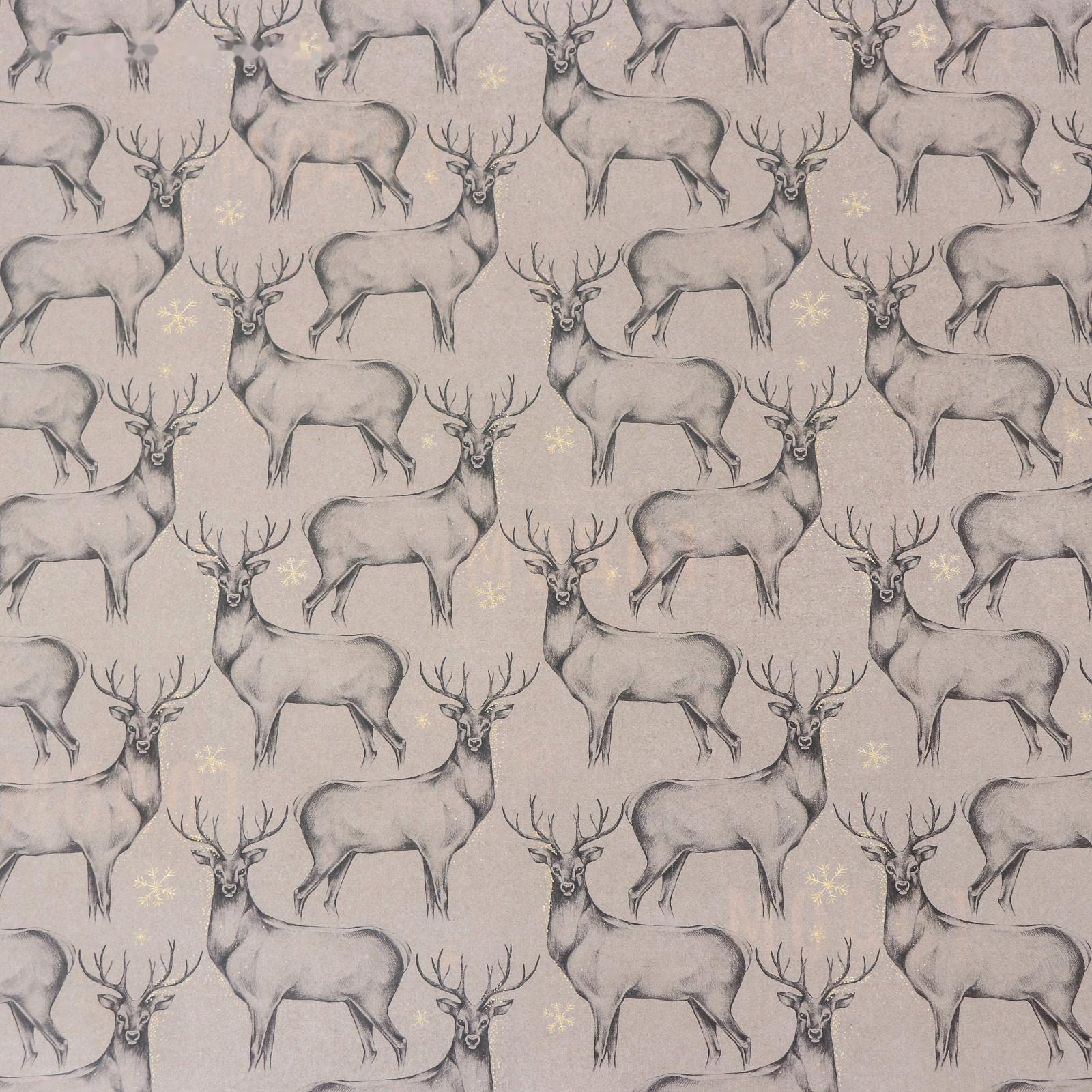 Бумага упаковочная глянцевая двусторонняя «Олени», 70 × 100 см